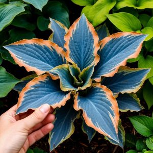 Хоста Океан Вью купить по цене от 960р. в интернет-магазине «Посадика» с доставкой почтой в в Хасавюрте и по всей России – [изображение №1].